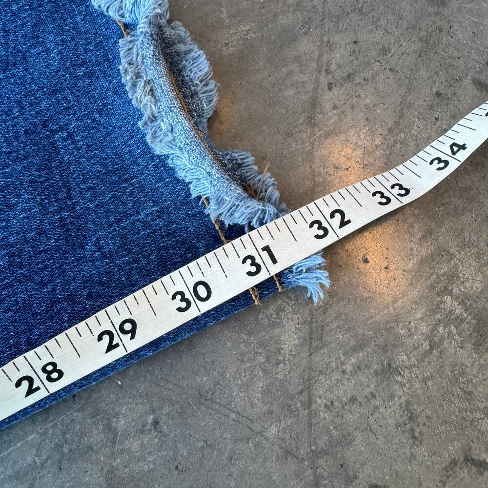 Vintage Y2k Watch La Dark Wash Raw Hem Wide Leg Flare Denim Jeans Women's 29 - Picture 4 of 6